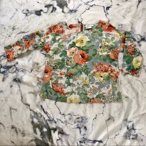 Anthropologie Floral Blouse w/ Pockets - XS